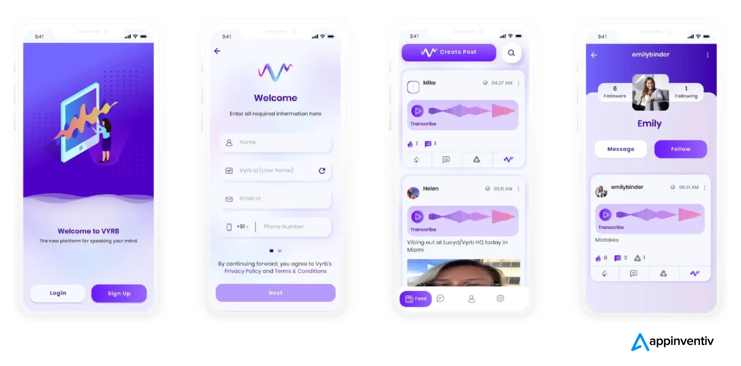 Appinventiv built an audio-commanded social media app, Vyrb