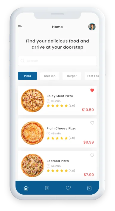 Dominos App Menu page