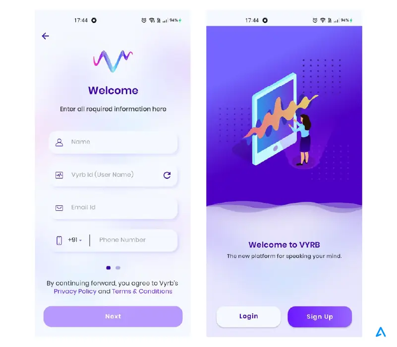 Vyrb, an AI-based social media application